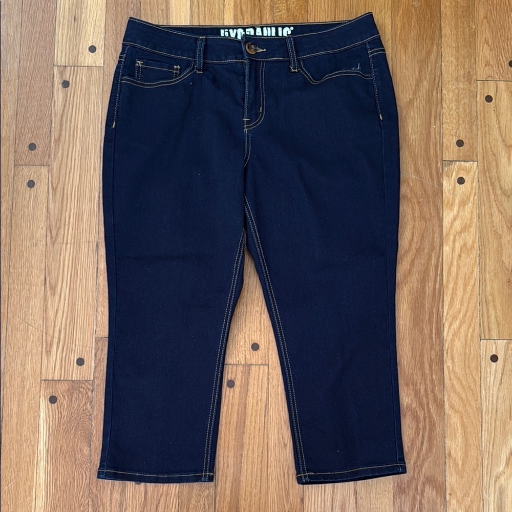 Hydraulic Women's 10 Dark Blue Cropped Stretch Cotton Denim Jeans 20" Inseam